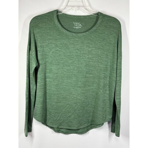 B23 - Time and Tru green long sleeve T-shirt size medium - Picture 1 of 7